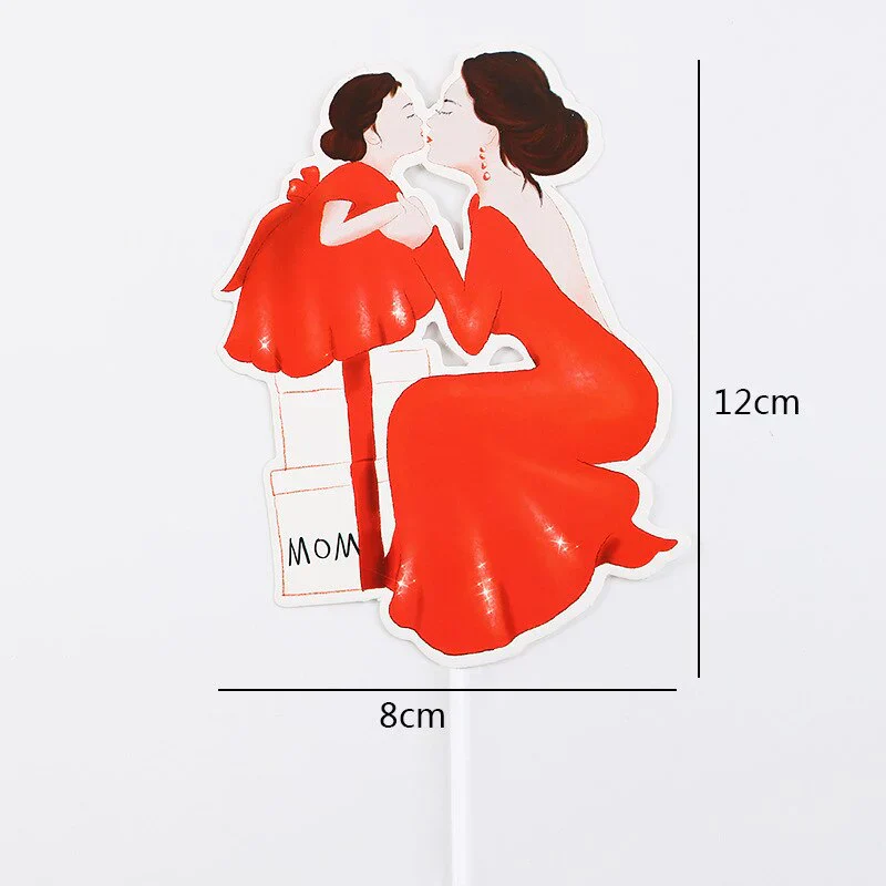 HULIANFU New Back Silk Gauze Skirt Happy Mothers Day Cake Topper Girl Birthday Cake Decoration Party Supplies Cake Decorating Tools - Deanwangkt