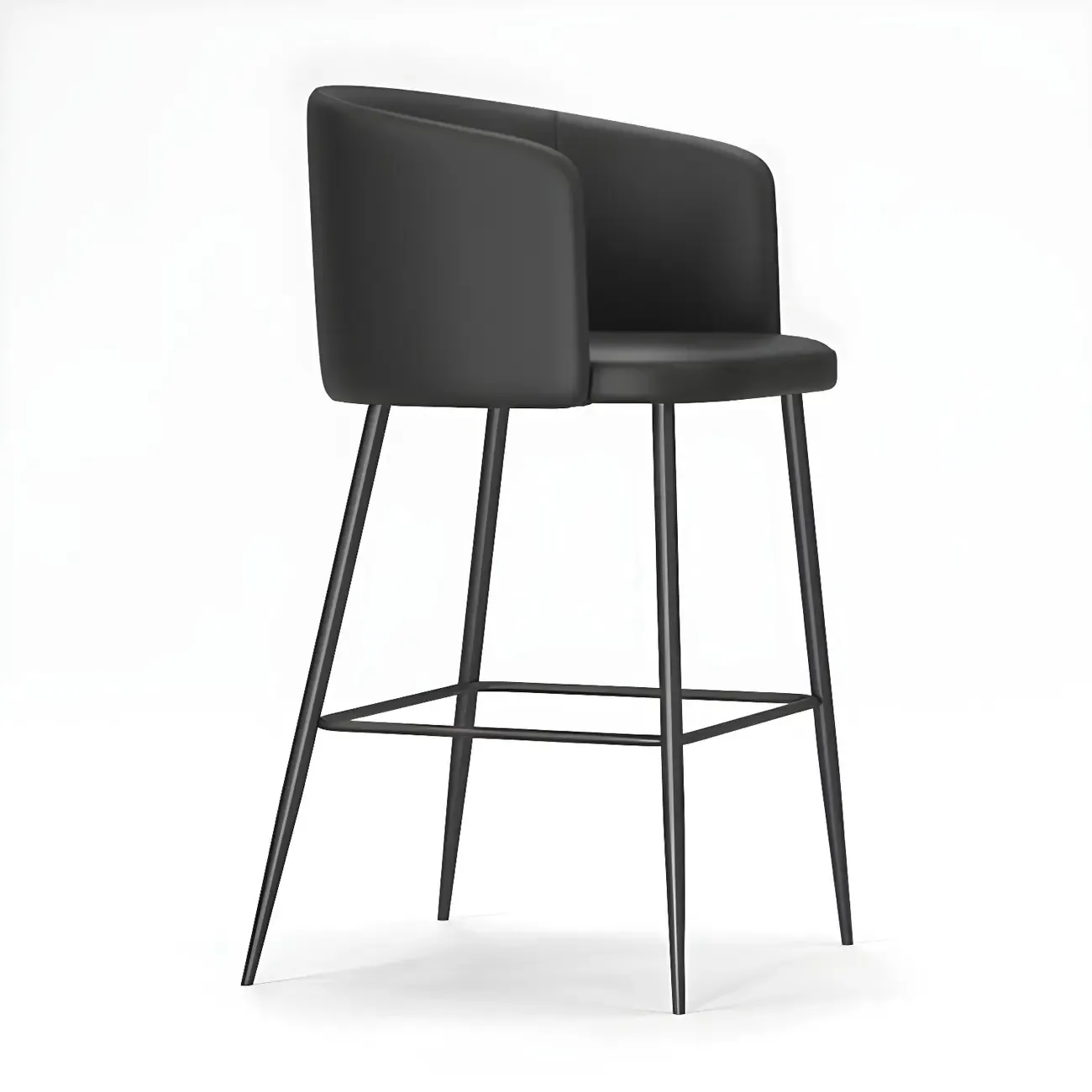 Bucket Faux Leather Wingback Counter Height Bar Stools