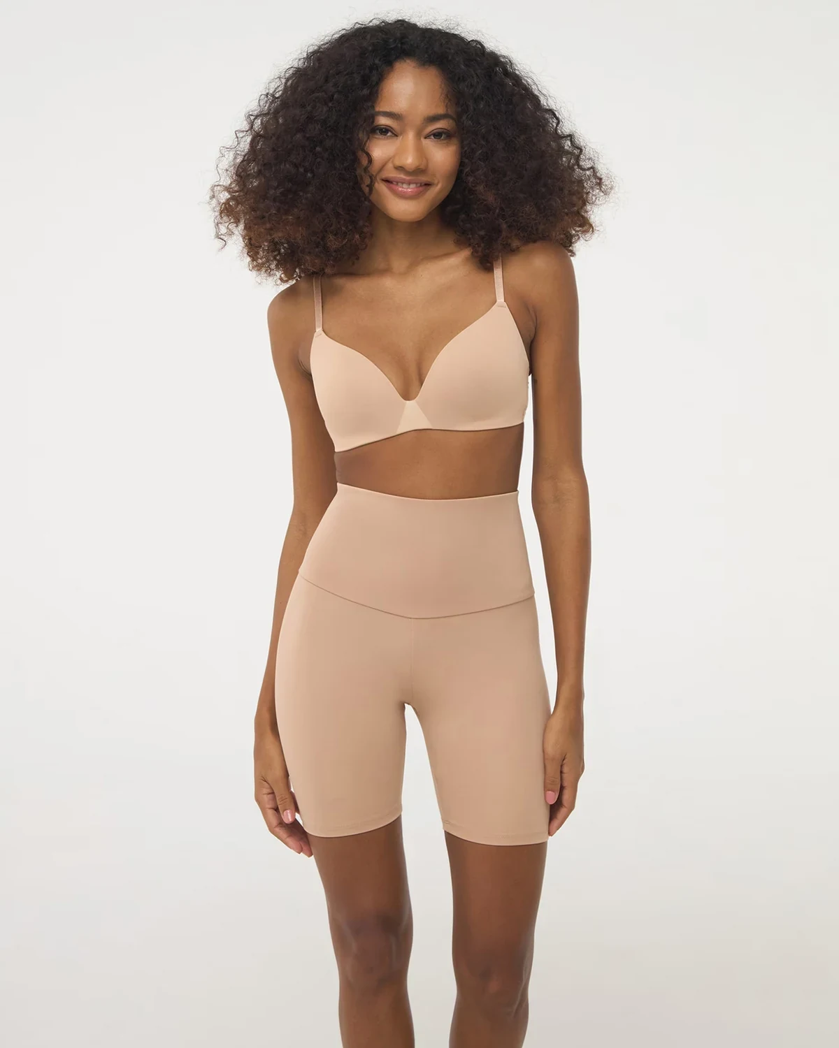 Satin-Spliced Thin Wireless Bra, High-Stretch Comfortable Fixed-Cup Seamless Push-Up Support Bra