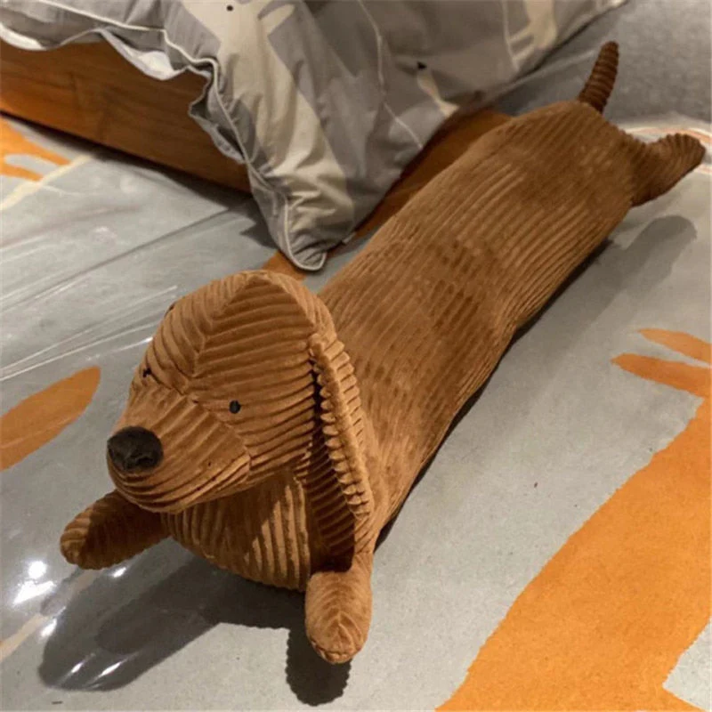 HULIANFU JOYLOVE 55~120cm Dachshund Dog Cushion Lovers Brown Cute British Short-legged Dachshund Dog Pillow Cushion Sofa Gift Plush doll - Deanwangkt