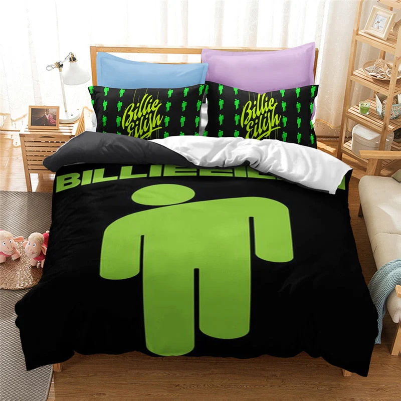 HULIANFU Popular Billie Pattern Duvet Cover Set Pillowcase Printed Bedding Set Single Double Twin Full Queen King Size for Bedroom Decor - Deanwangkt