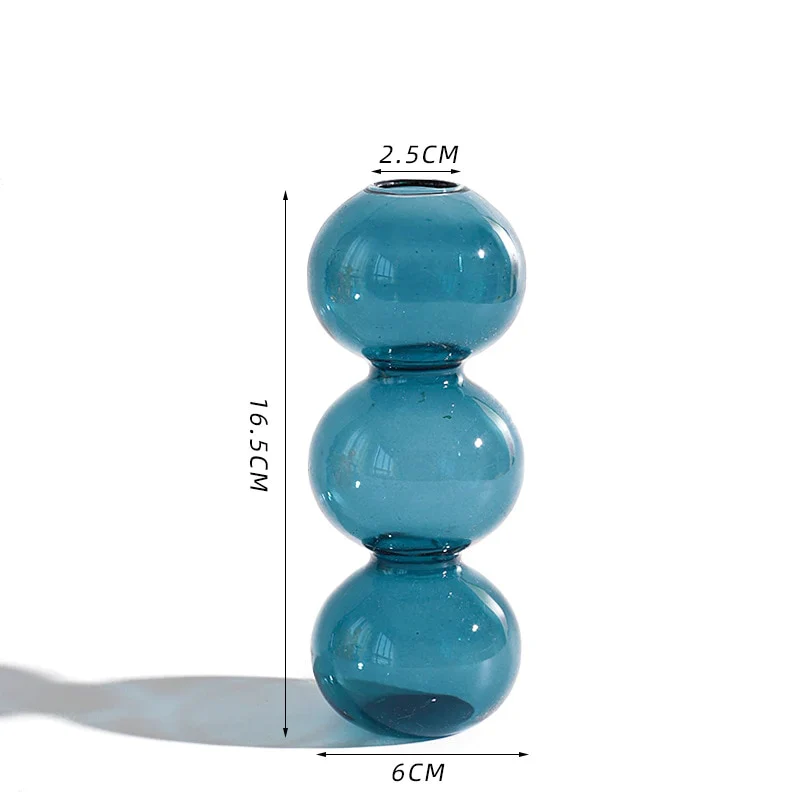 HULIANFU Nordic Creative Glass Bubble Vase Flower Arrangement Spherical Art Flower Ornaments Vases Decoration Home Birthday Gift - Deanwangkt