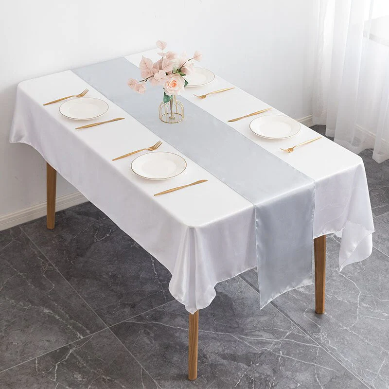 HULIANFU Table Runner Satin Shiny Colour Wedding Decoration Hotel Birthday Party Show Banquet Table Runner - Deanwangkt