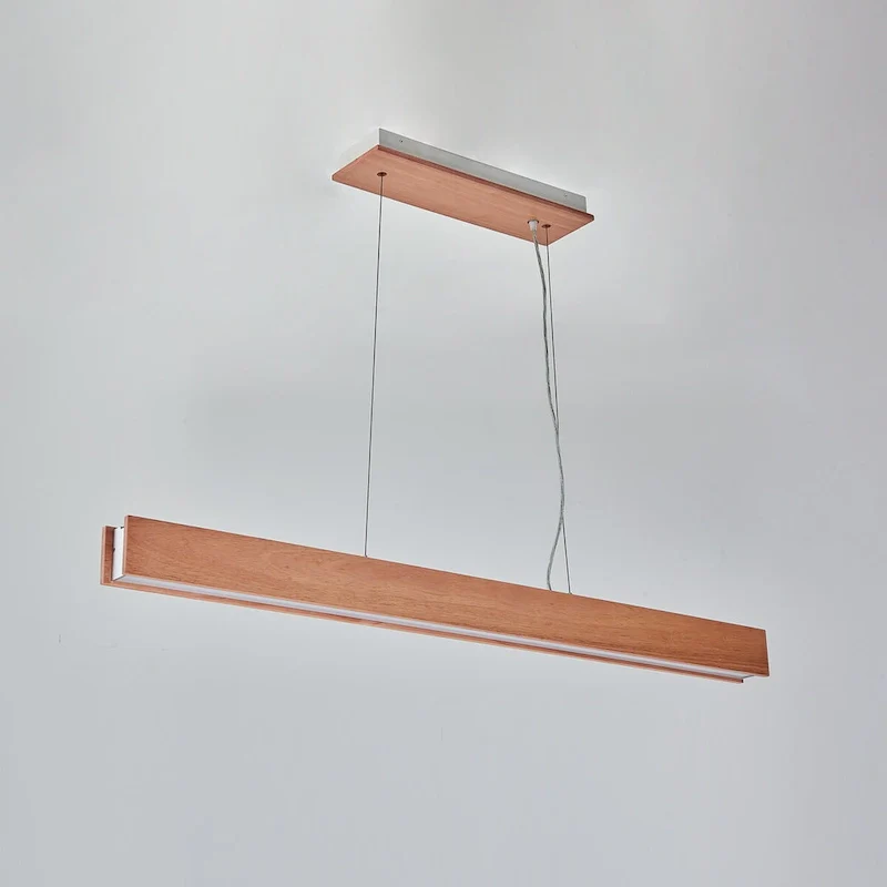 48 inch LED Pendant light in natural finish - 120 H x 48 W x 2.75 D