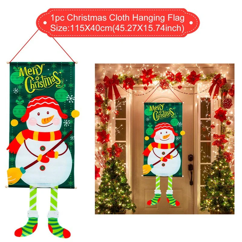 HULIANFU Merry Christmas Hanging Flag Christmas Decorations For Home Door Christmas Ornaments Xmas Gifts Navidad Decor 2026  New Year - Deanwangkt