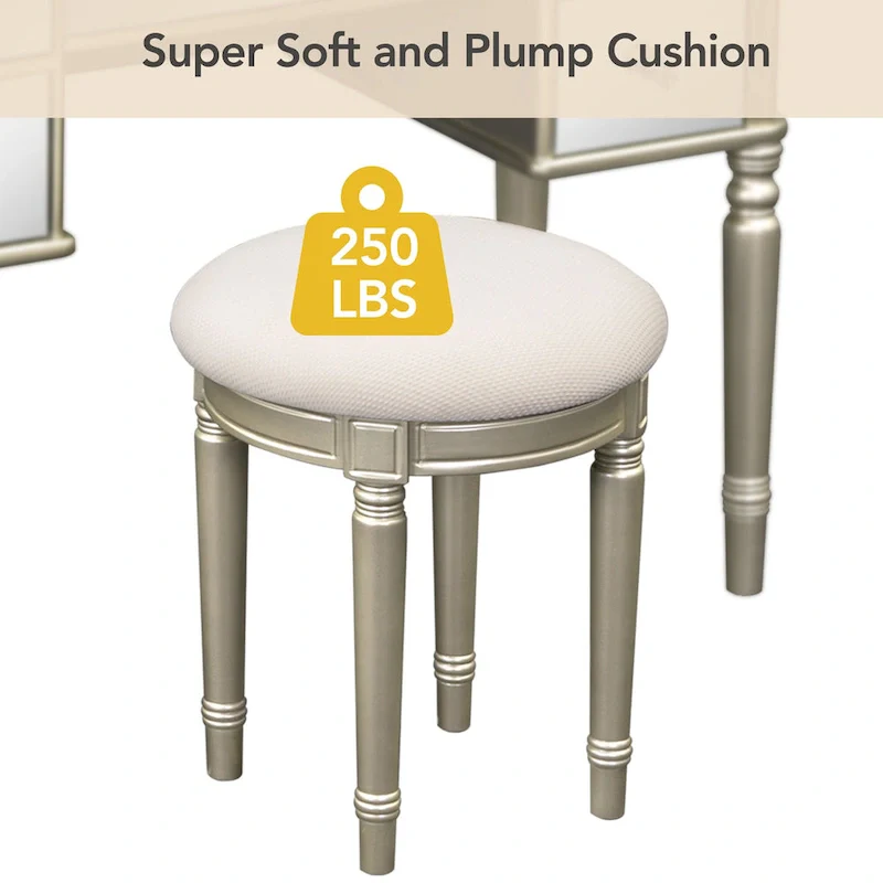 Laro Wood Vanity Set with Mirror by