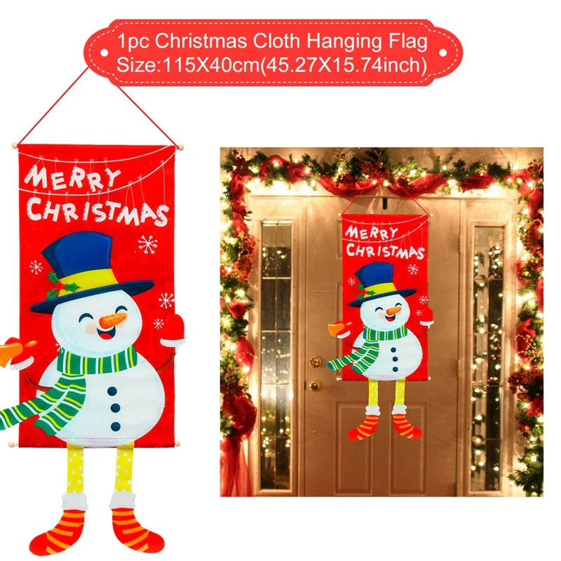 HULIANFU Merry Christmas Hanging Flag Christmas Decorations For Home Door Christmas Ornaments Xmas Gifts Navidad Decor 2026  New Year - Deanwangkt