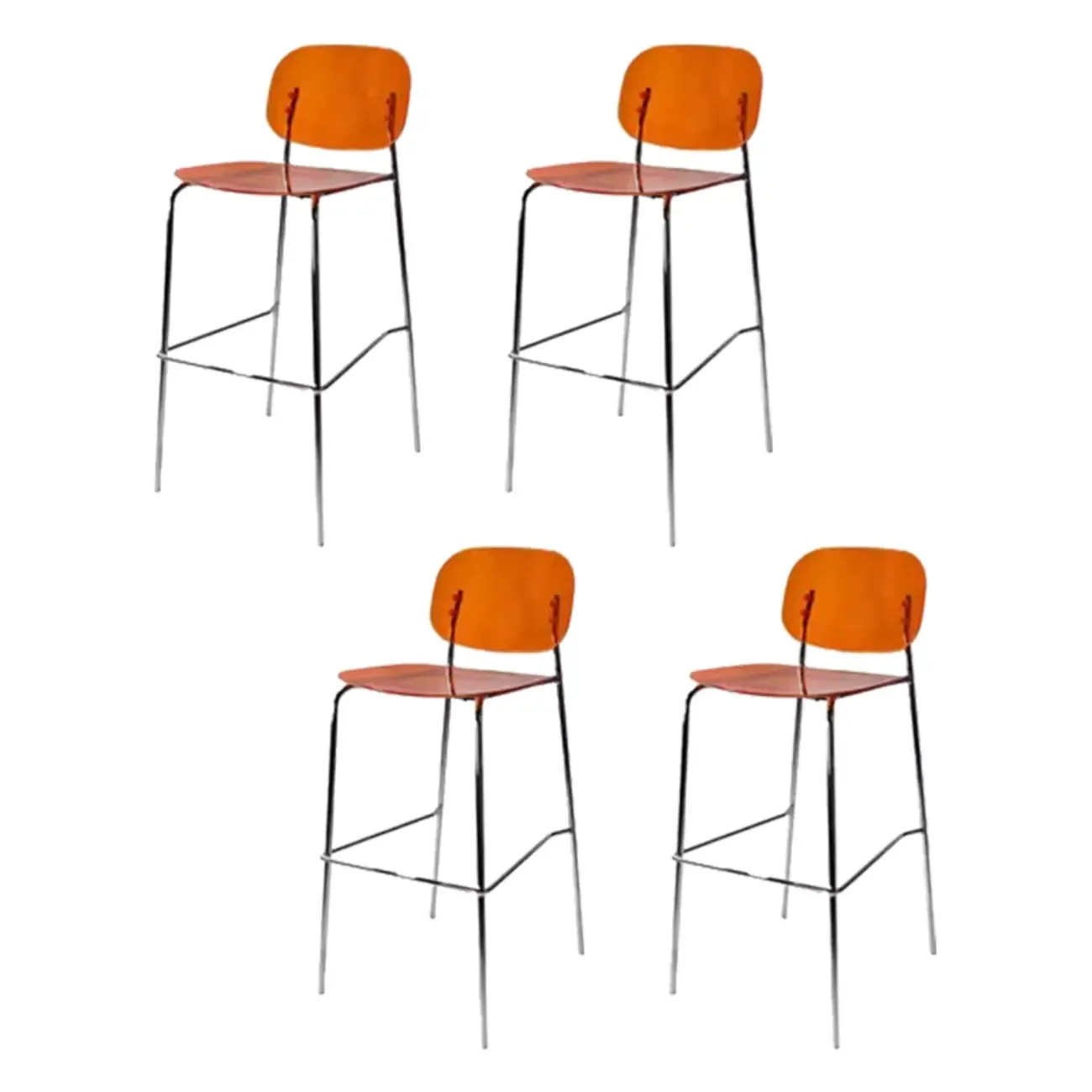 Scandinavian Square Seat Counter Height Acrylic Bar Stools