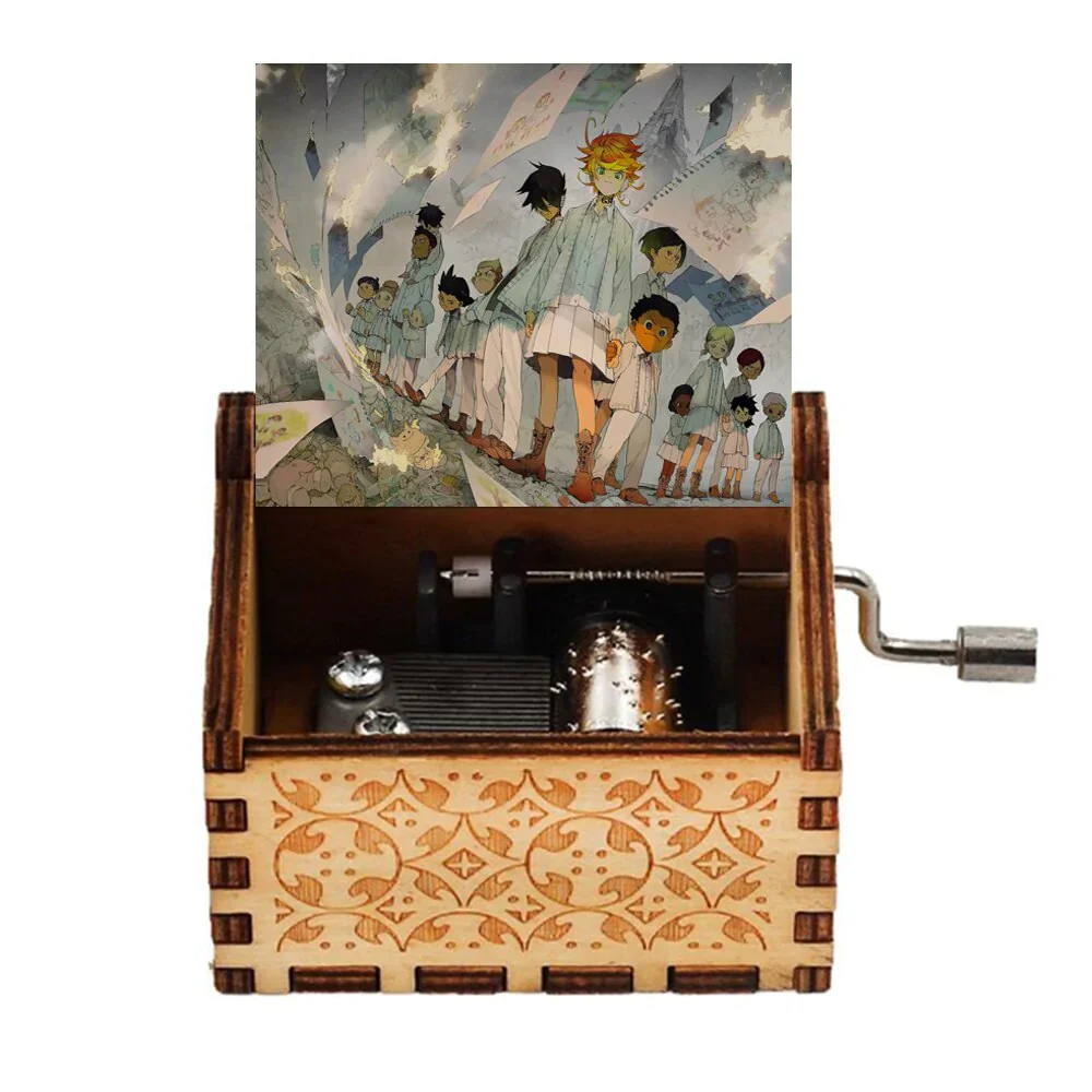HULIANFU New Attack On Titan Queen Music Box Antique Carved Wooden Hand Cranks Power Game Crossing Rainbow Christmas Birthday Gifts - Deanwangkt