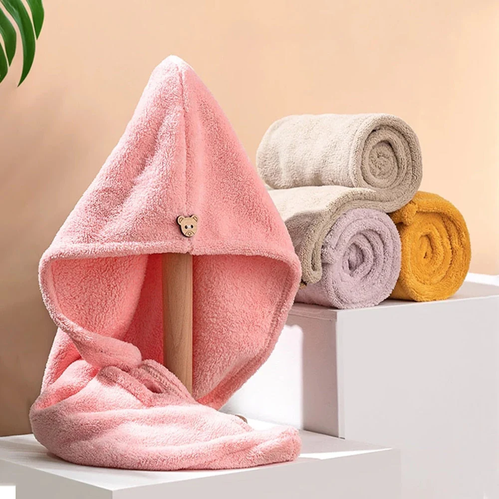 HULIANFU Rapid Drying Hair Towel Microfiber Soft Skin Friendly Warp Hat Quickly Hair Drying Cap Bath Tool Shower Towel Women Lady Toallas - Deanwangkt