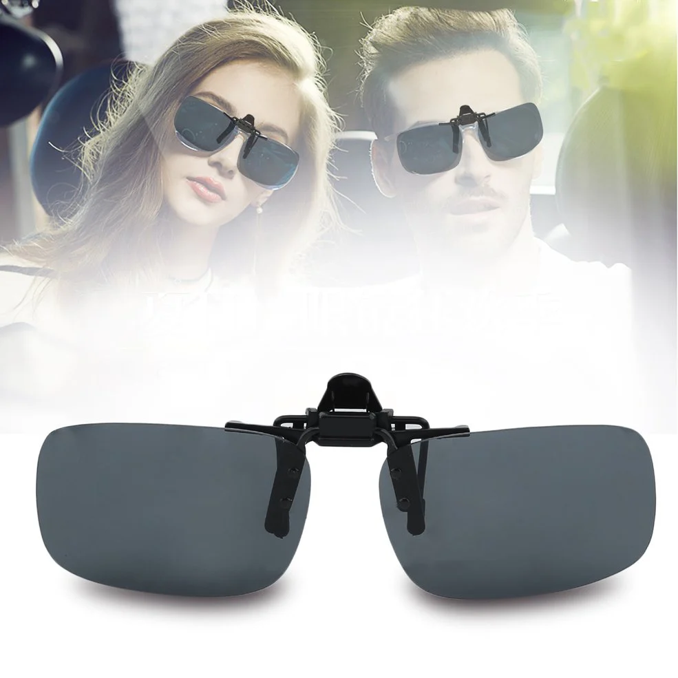HULIANFU Unisex Clip Polarized Sunglasses Driving Night Vision Clip-on Flip-up Lens Sunglasses Cool Eyewear Clip On Lens Anti-UV 400 - Deanwangkt