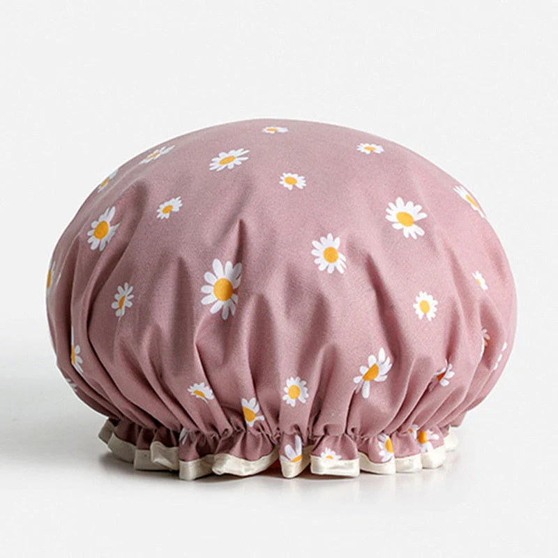 HULIANFU Women Hair Cap Hat Supplies Bathroom Double Layer Shower Waterproof Thick Cover Accessories - Deanwangkt