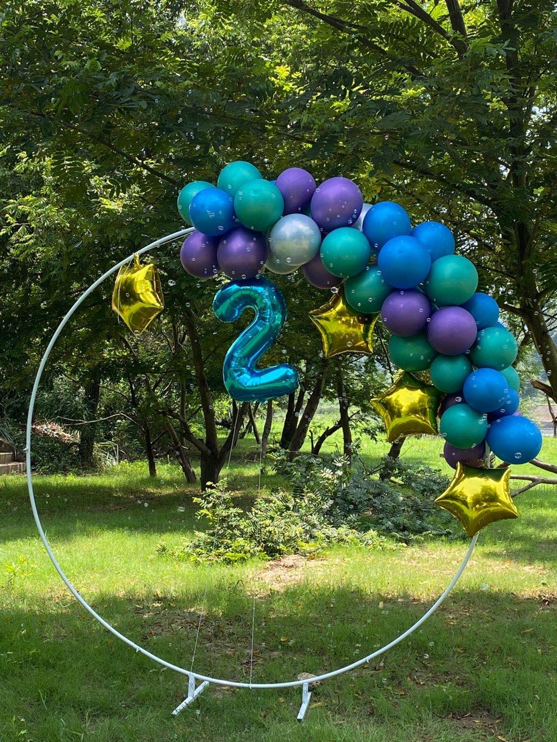 HULIANFU 2026  2m.2.5m Circle Arch Wrought Iron Wedding mariage round backdrop arch stand birthday party DIY decoration stage Background Frame - Deanwangkt