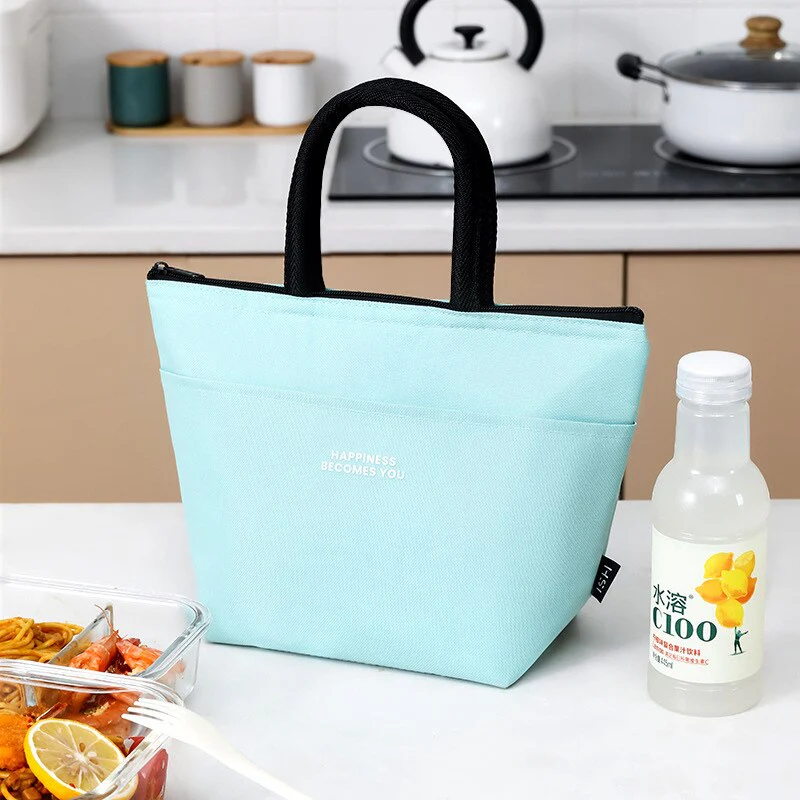 HULIANFU Lunch Bag Lunch Box Thermal Insulated Canvas Tote Pouch Kids School Bento Portable Dinner Container Picnic Food Storage Bags - Deanwangkt