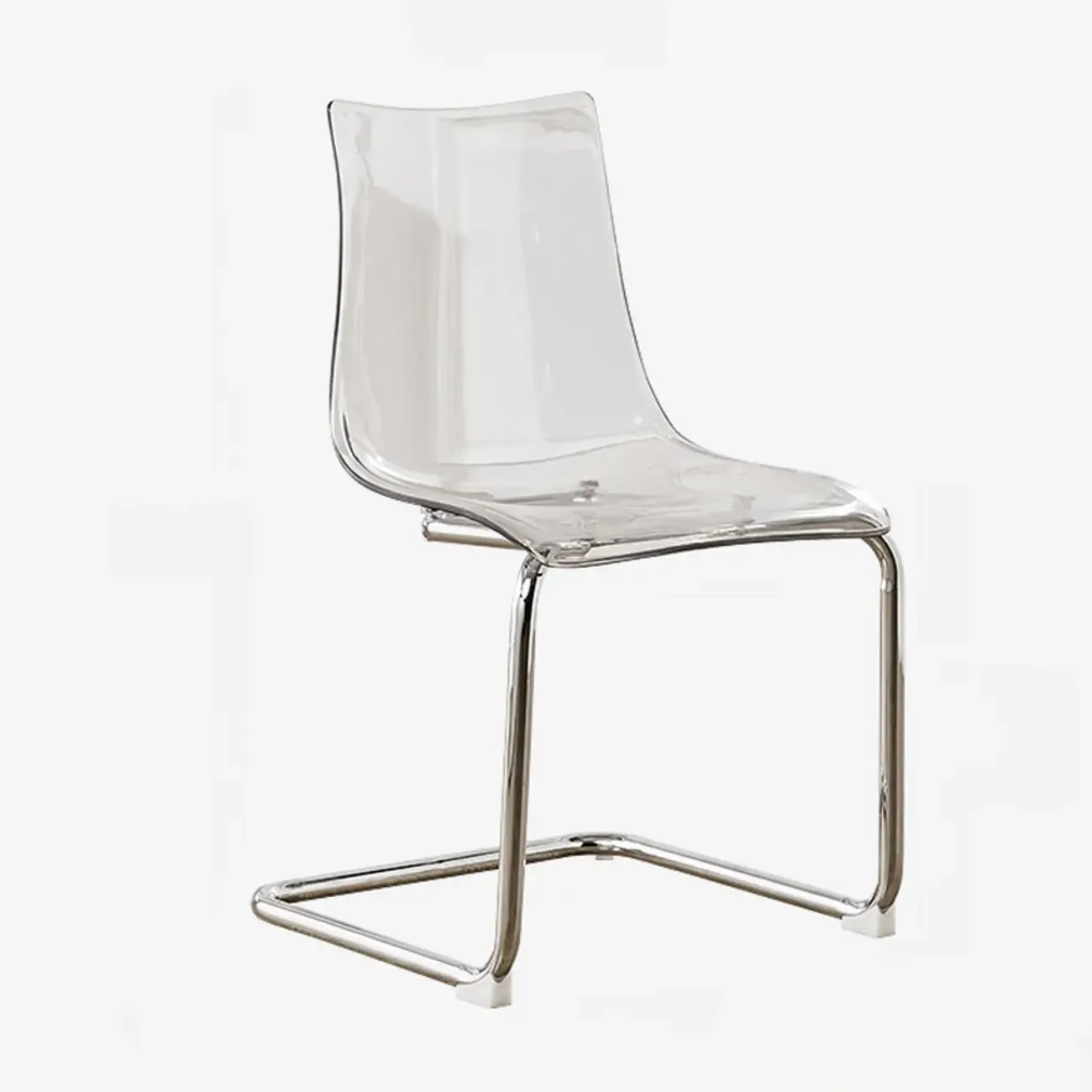 Modern Armless Plastic & Acrylic Dining Chair