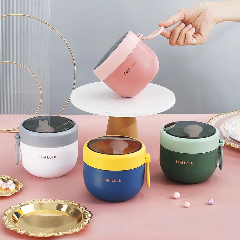 HULIANFU Mini Thermal Lunch Box Food Container with Spoon Stainless Steel Vaccum Cup Soup Cup Insulated Lunch Box taza desayuno portatil - Deanwangkt