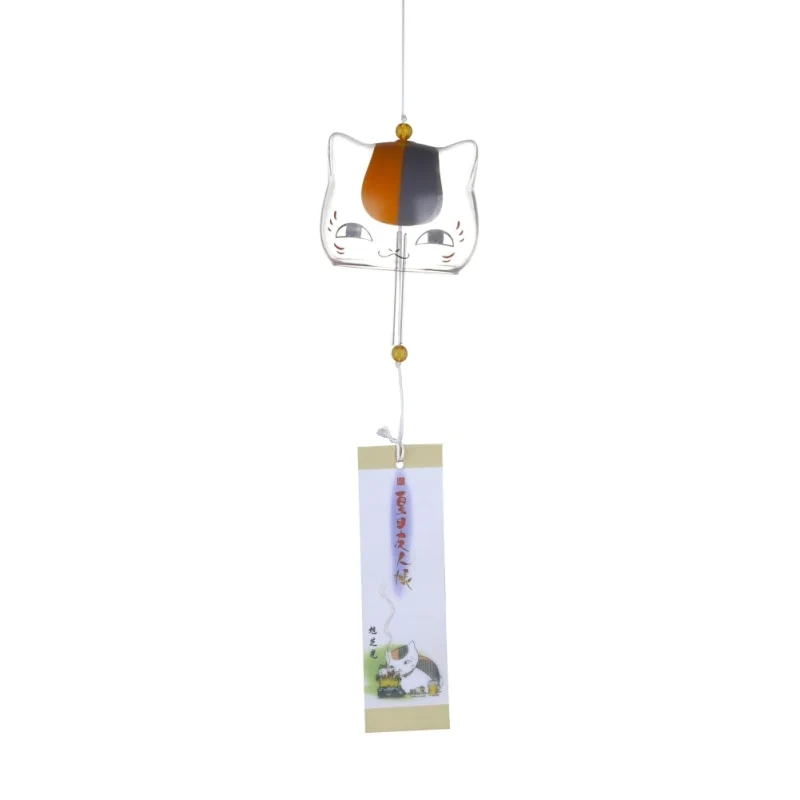 HULIANFU New Glass Cat Pattern Wind Chime Bell Japenese Home Garden Hanging Decor DIY Gift - Deanwangkt