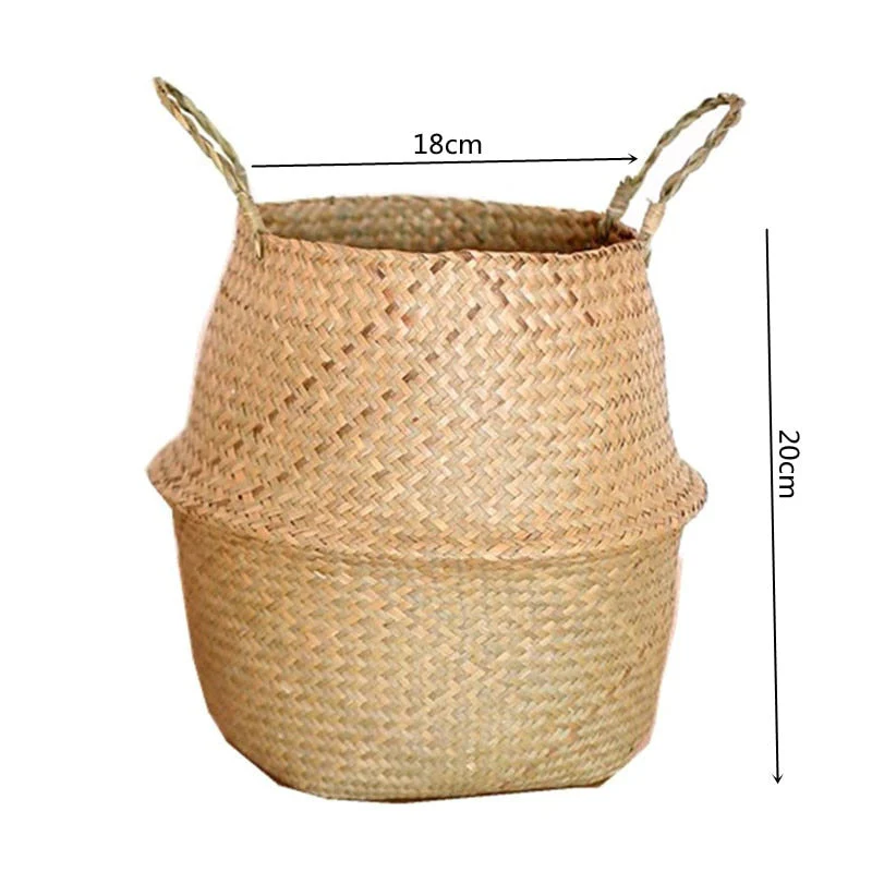 HULIANFU Straw Weaving Flower Plant Basket Grass Planter Basket Indoor Outdoor Flower Pots Cover Plant Containers for Plantable Plants FU - Deanwangkt