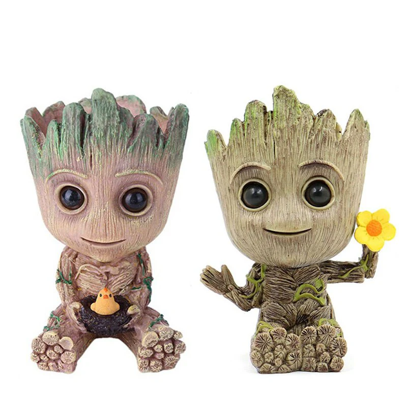HULIANFU Strongwell Home Decoration Flower Vase Miniature Model Succulent Flower Pots Desktop Display Figurines Baby Groot Artware Gifts - Deanwangkt