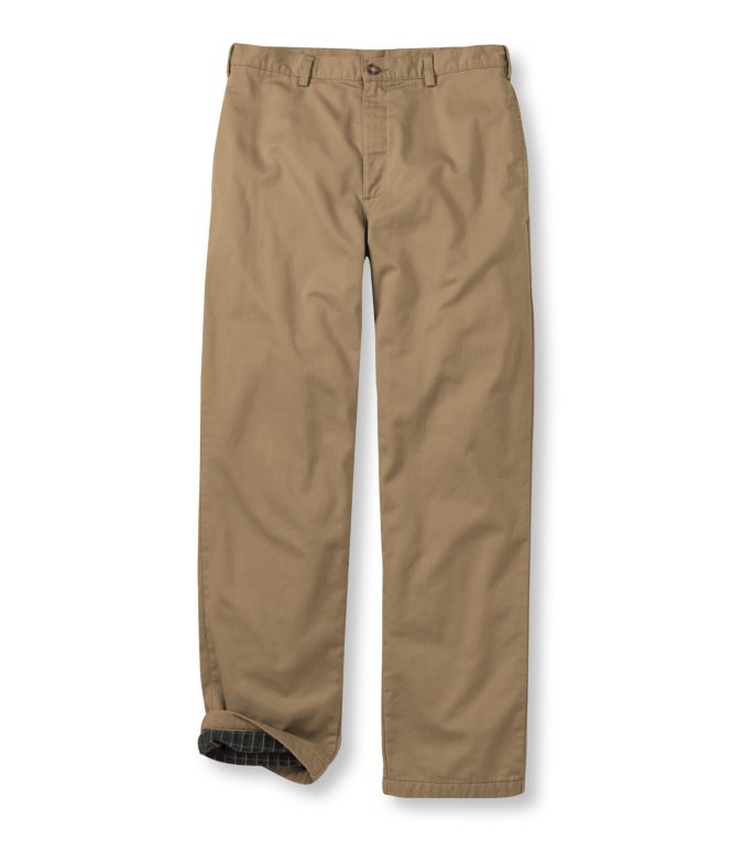 Men's Double L? Chinos, Natural Fit, Plain Front, Flannel-Lined
