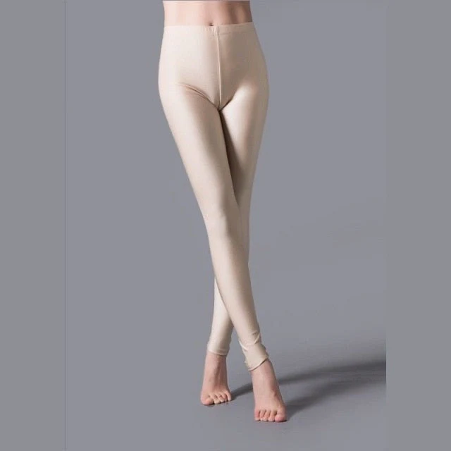 Hot Selling  Women Solid Color Fluorescent Shiny Pant Leggings Large Size Spandex Shinny Elasticity Casual Trousers For Girl - Deanwangkt