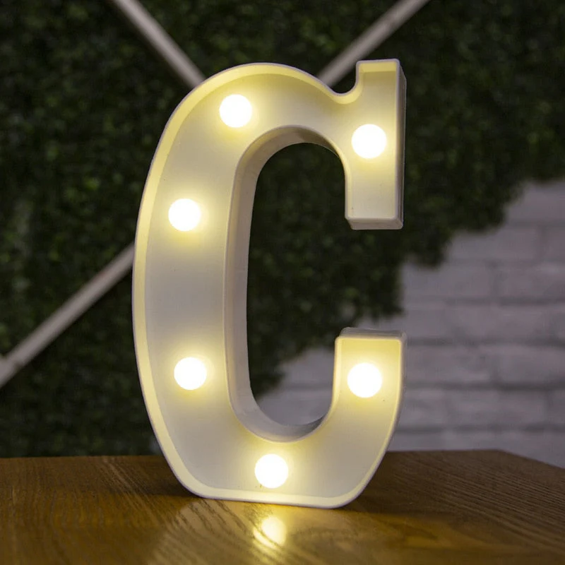 HULIANFU Luxury Alphabet Letter LED Lights Luminous Number Lamp  Battery Night Light for Home Wedding Birthday Christmas Party Decoration - Deanwangkt