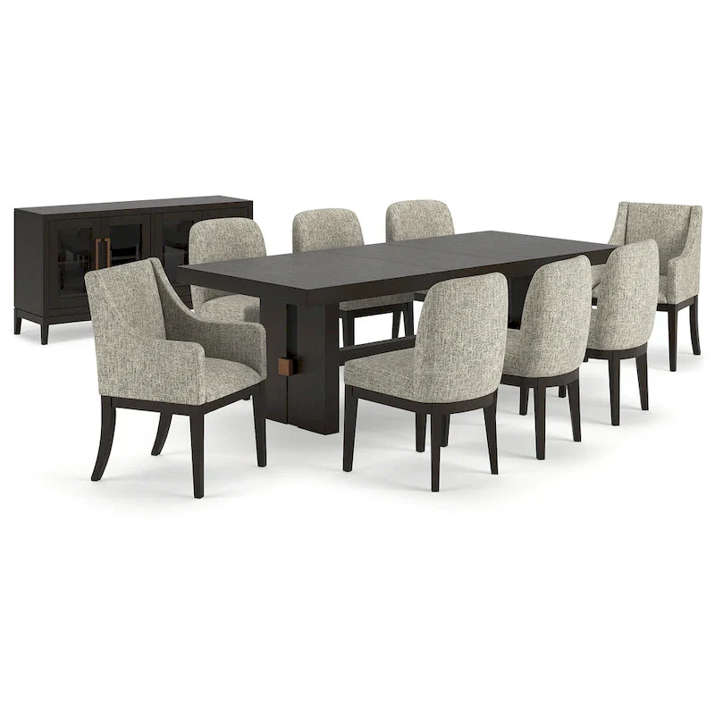 Signature Design by Ashley Burkhaus Dark Brown 10-Piece Dining Package