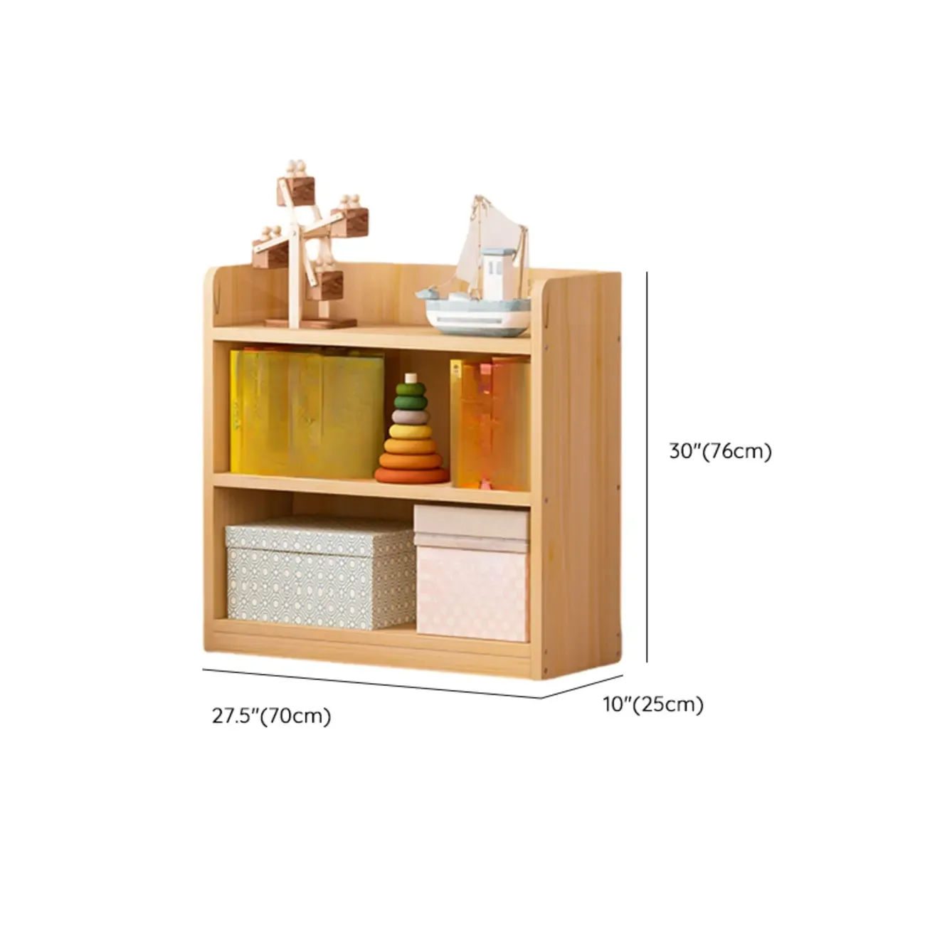 Solid Wood 5-Tier Display Open Shelving Unit Bookcase