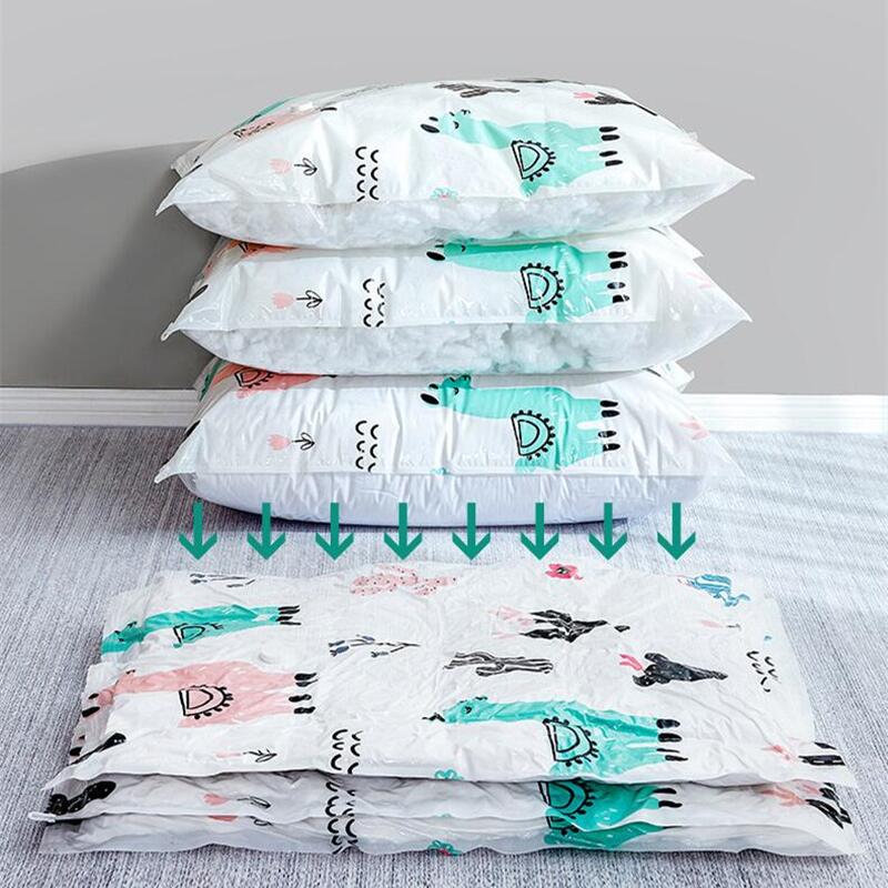HULIANFU Reusable Vacuum Bag and Pump Cover for Clothes Storing Large Plastic Compression Empty Bag Travel Accessories Storage Container - Deanwangkt