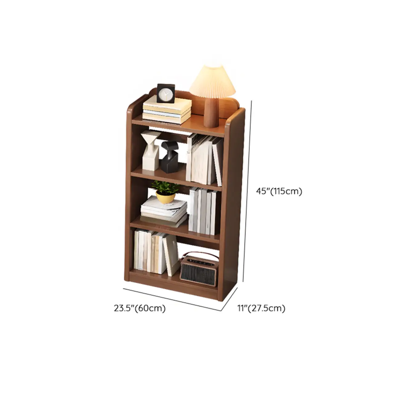 Rectangle Multi-Shelf Open Back Brown Wood Bookcase