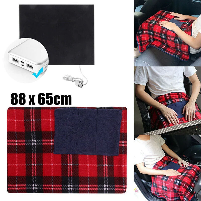 HULIANFU Portable Electric Blanket Heated Double Thermal Blanket 88*65cm Electric Warmer Electric Heating Blanket Dropshipping Warming - Deanwangkt