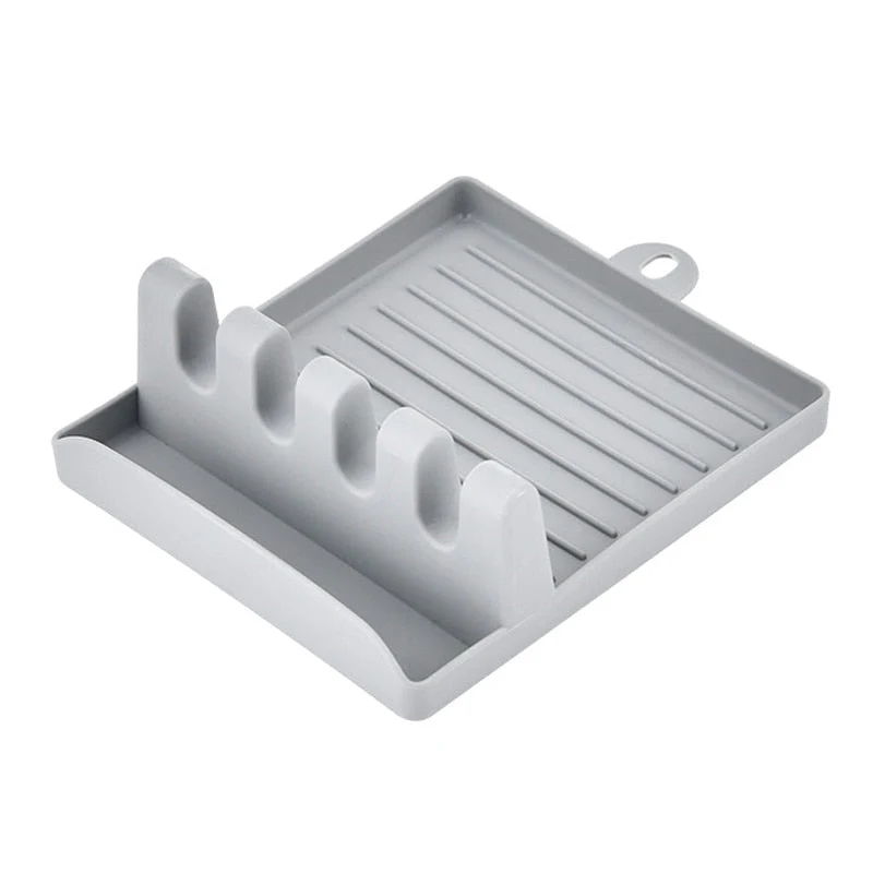 HULIANFU Kitchen Spoon Holders Fork Spatula Rack Shelf Organizer Plastic Spoon Rest Chopsticks Holder Non-slip Spoons Pad Kitchen Utensil - Deanwangkt