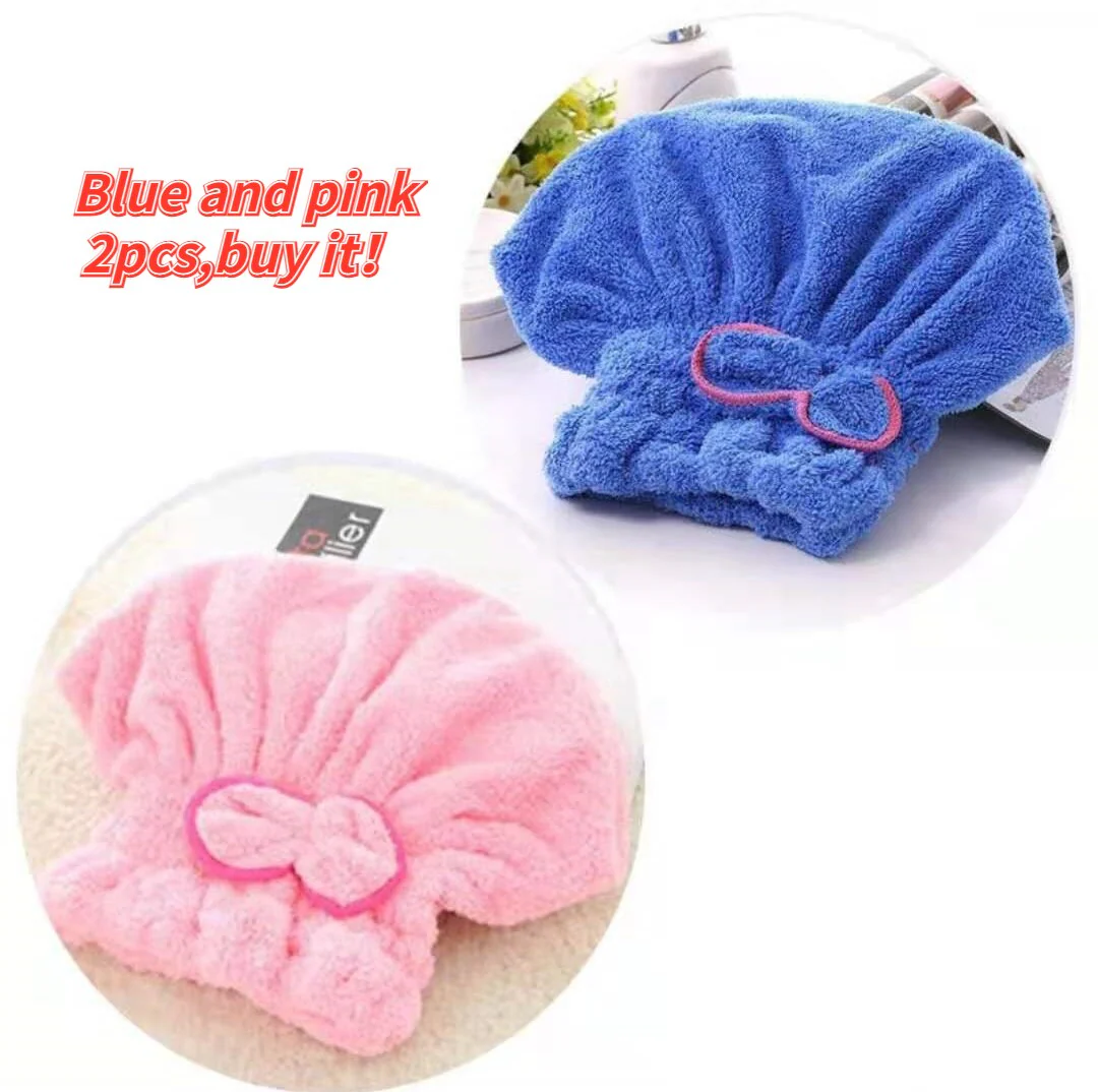 HULIANFU Shower Cap Microfibre Quick Hair Drying Bath Towel Spa Bowknot Wrap Towel Cap Bathroom Accessories Bonnets for Women Designer - Deanwangkt