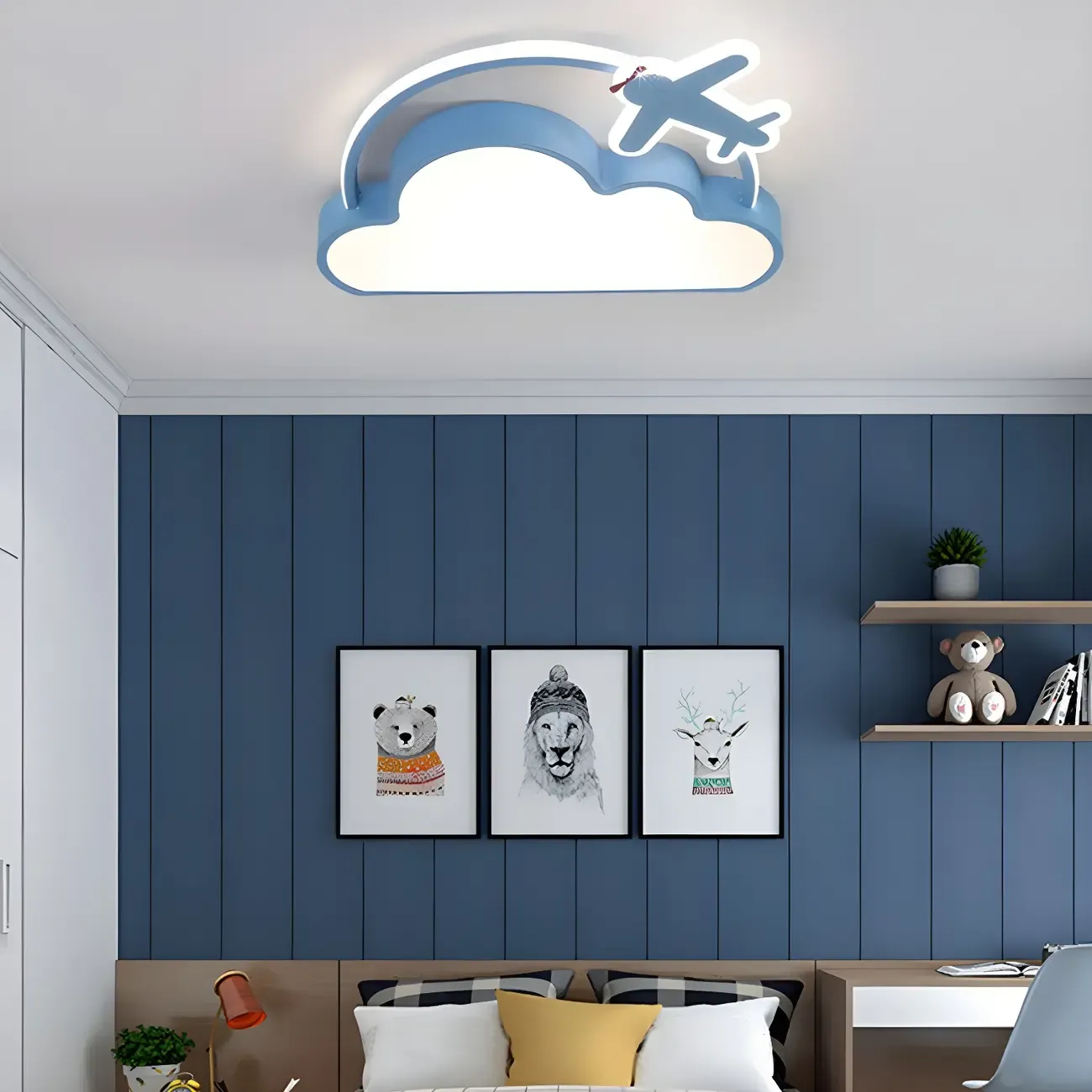 Cartoon Kids Room Flush Mount LED Ceiling Light
