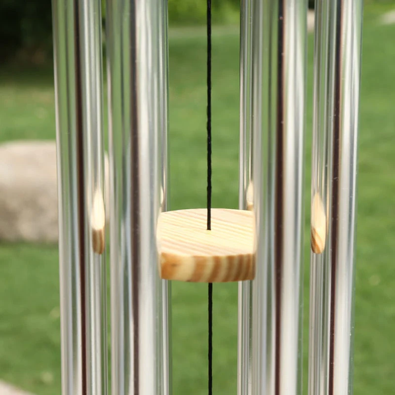 HULIANFU Silver 6 Tube Wind Chime Chapel Bells Wind Chimes Door Wall Hanging Ornament Home Garden Outdoor Decor Wind Chimes - Deanwangkt