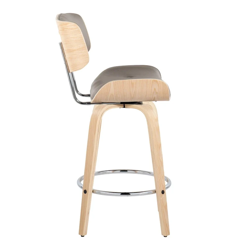 Leksand 26 Fixed-Height Counter Stool with Bent Wood Legs (Set of 2)