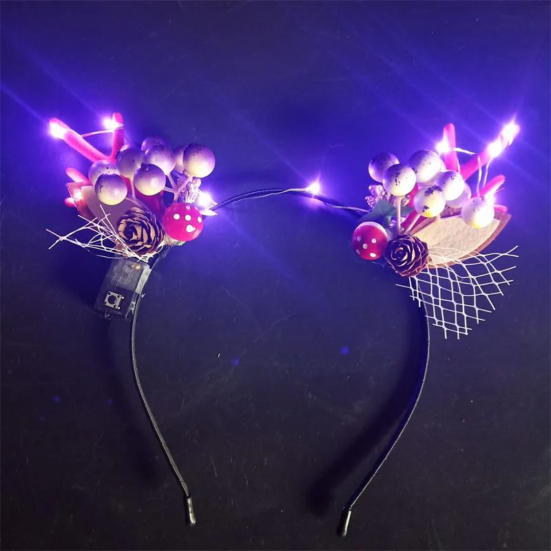 HULIANFU 2026  Luminous Elk Antler Headband Christmas Concert Forest Branch Deer Ear Headgear Hair Accessories Scenic Stage Show Photo Props - Deanwangkt