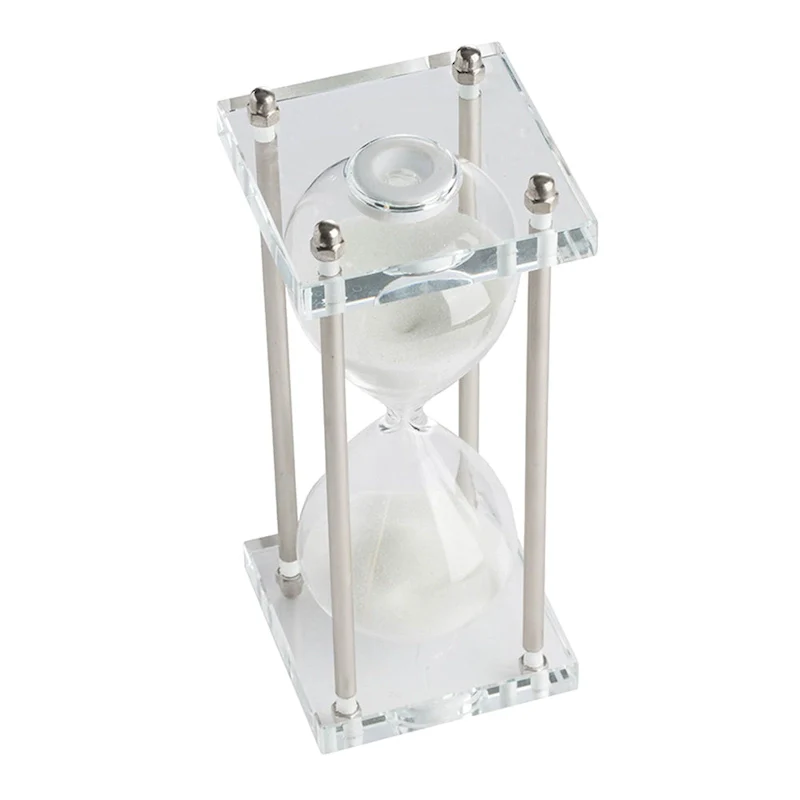 White and Silver 8-inch Industrial Hourglass