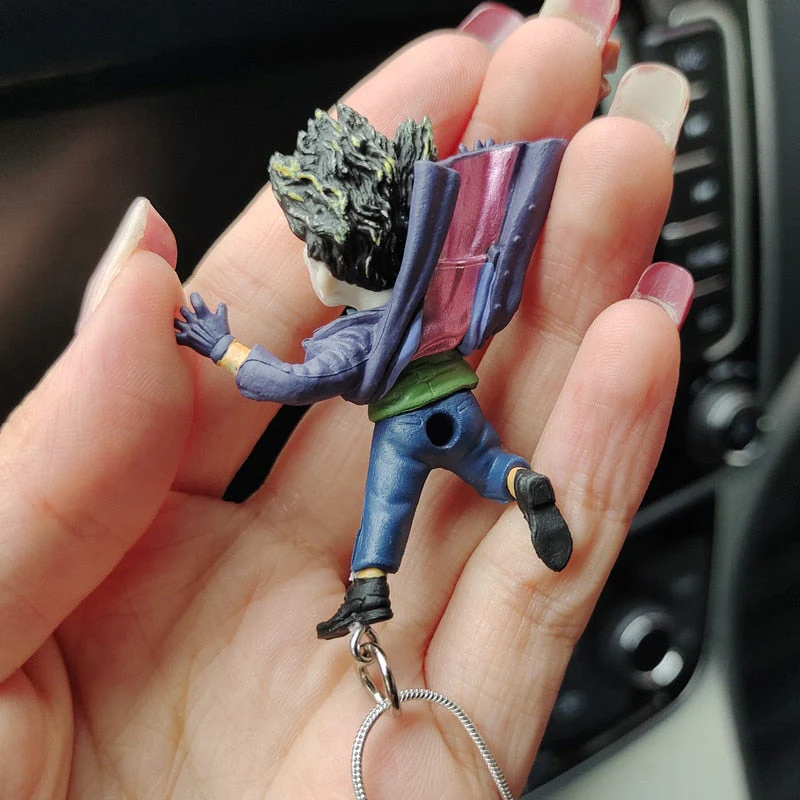 HULIANFU Upside Down Joker Model Car Rearview Mirror Pendant The Joker Doll Car Accessories Interior Aroma Ornament Auto Air Vent Clip - Deanwangkt