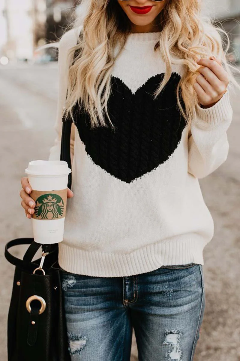 hulianfu hulianfu Heart Shaped Sweater(4 Colors) - Deanwangkt
