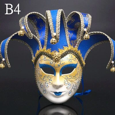 HULIANFU Newly High-end Venetian Masquerade Mask Mask Europe and The United States Halloween Clown Mask Show Supplies - Deanwangkt