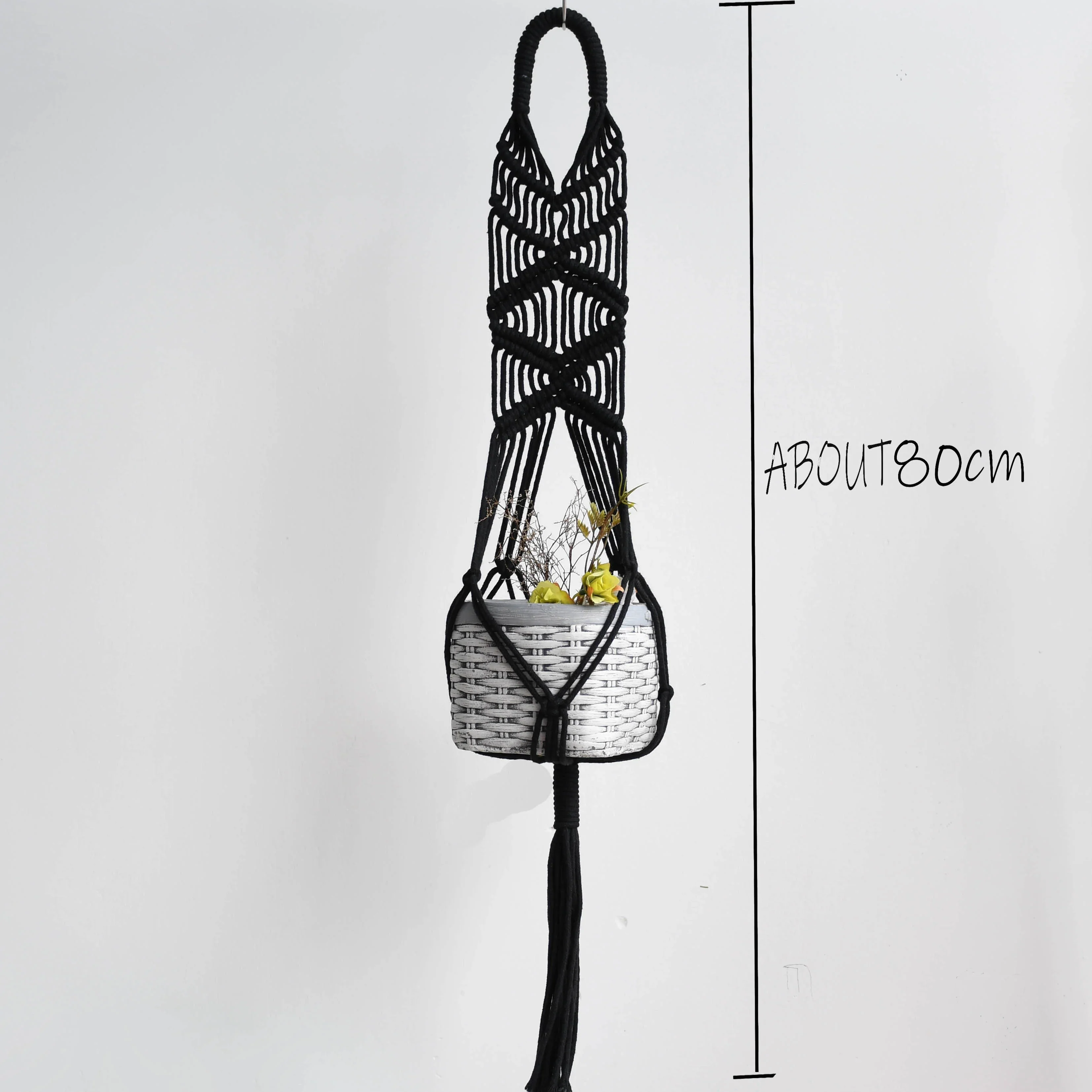 HULIANFU New arrival good quality handmade macrame plant hanger, pot holder  pot hanging  pot tray for garden for home - Deanwangkt