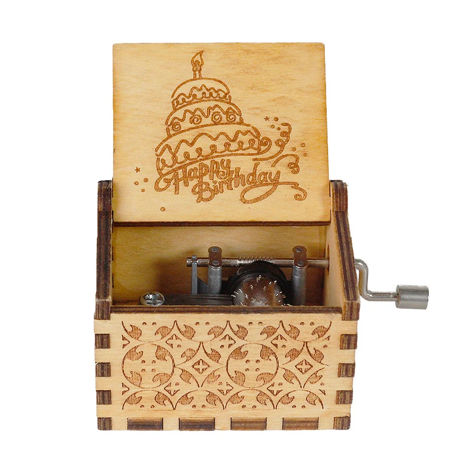 HULIANFU  Wooden Hand Crank Music Box Magic School Game Jurassic Park Godfather Children  Holiday Gift Christmas New Year Gift - Deanwangkt