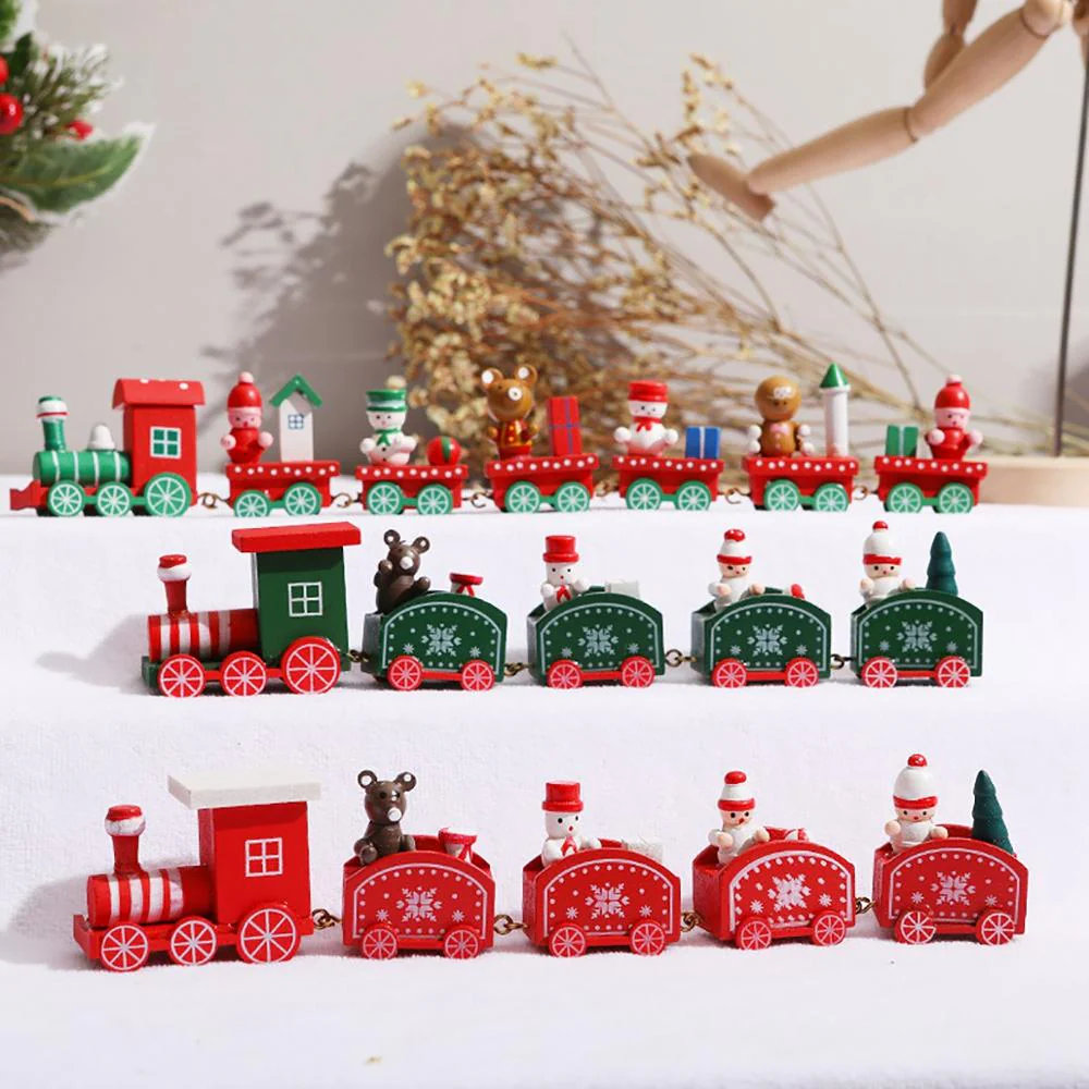 HULIANFU Merry Christmas Wooden Train Ornament Christmas Decoration For Home Santa Claus Gift Natal Navidad Noel  New Year Xmas Decor - Deanwangkt
