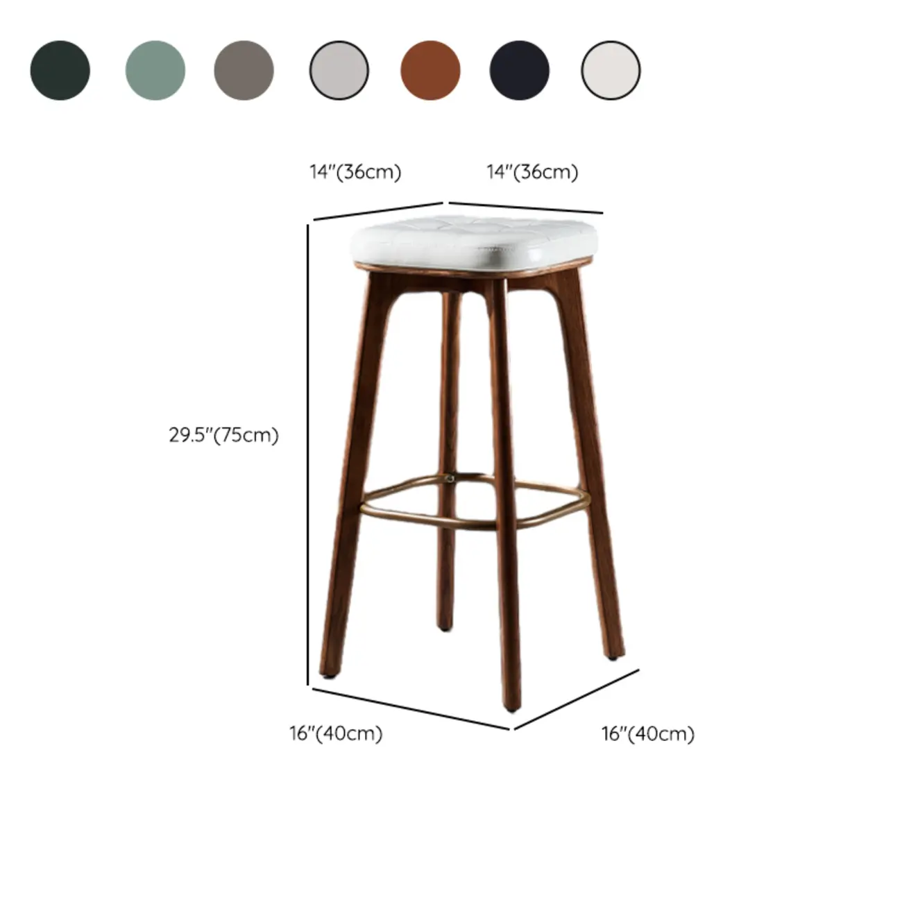 30 Inch Modern Leather Backless Bar Stools