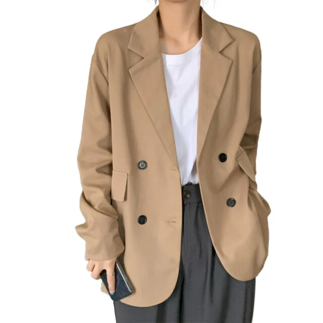 Formal Women's Blazers Autumn Jacket Coat Solid Celmia Elegant OL Casual Loose Long Sleeve Business Buttons Coats Blazers - Deanwangkt