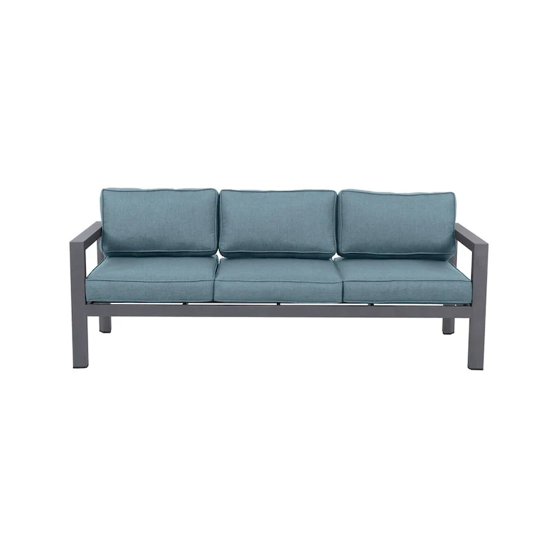 Cabo Aluminum Sofa with Gray Frame with Cushion.