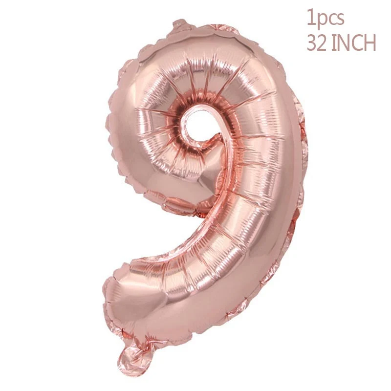 HULIANFU Rose Gold Wedding Birthday Party Balloons Happy Birthday Letter Foil Balloon Baby Shower Anniversary Event Party Decor Supplies - Deanwangkt