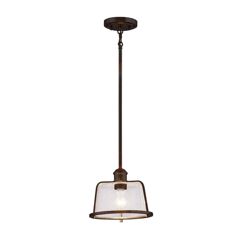 Justice Design Group Revere 12  1-Light Pendant with Seeded Glass Shade