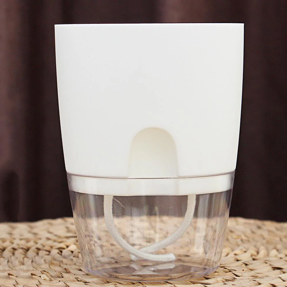 HULIANFU Watering Planter Handmade 2 Layer Self Watering Plant Flower Pot With Water Container Round Flowerpot Home Garden Decor - Deanwangkt